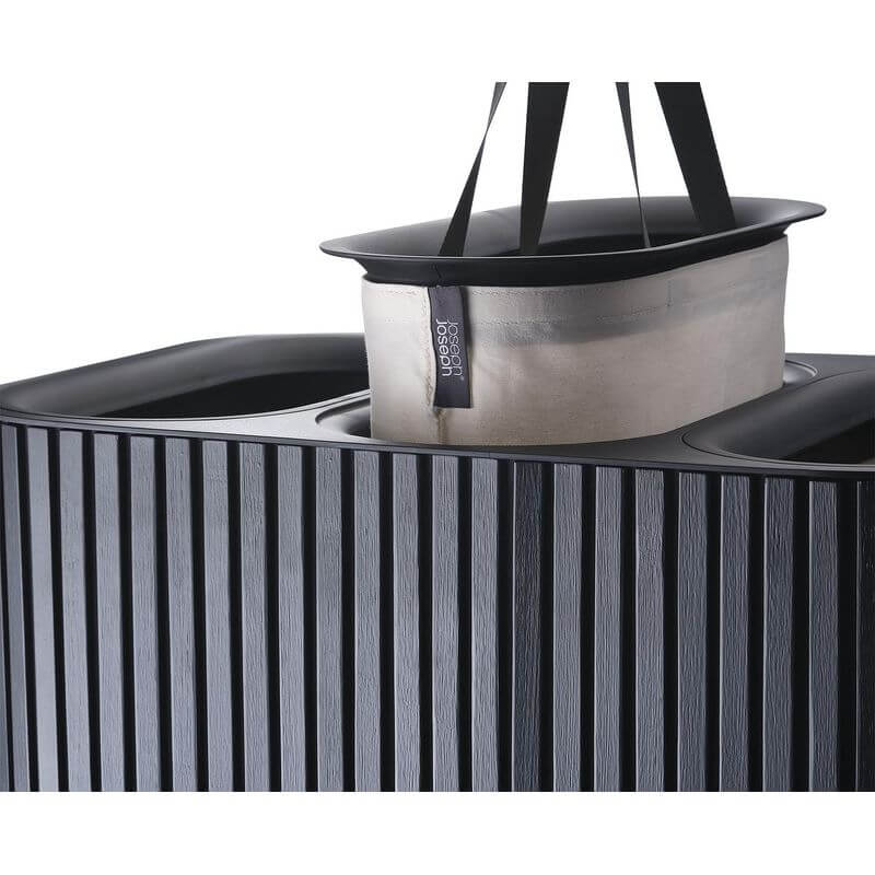 Joseph Joseph Tota Trio Luxe 90L Divided Laundry Basket Black - LAUNDRY - Hampers - Soko and Co