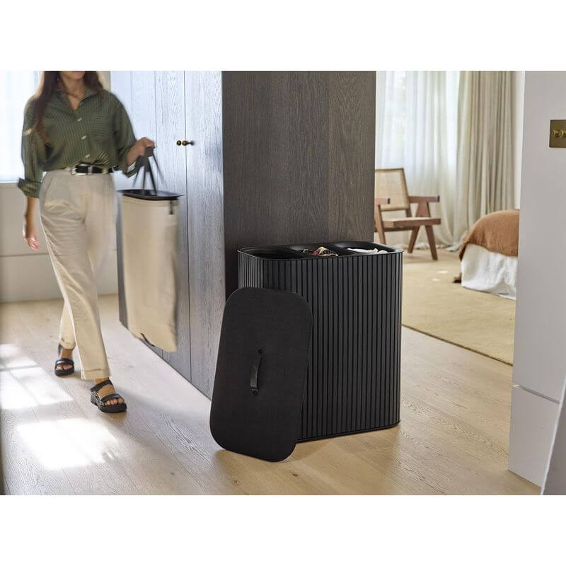 Joseph Joseph Tota Trio Luxe 90L Divided Laundry Basket Black - LAUNDRY - Hampers - Soko and Co