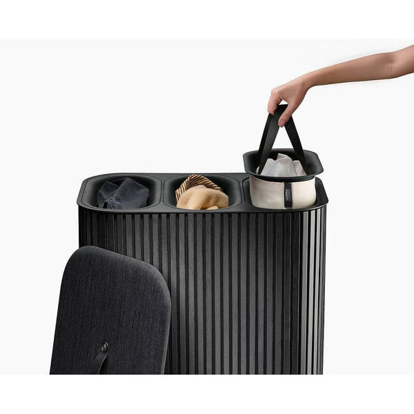 Joseph Joseph Tota Trio Luxe 90L Divided Laundry Basket Black