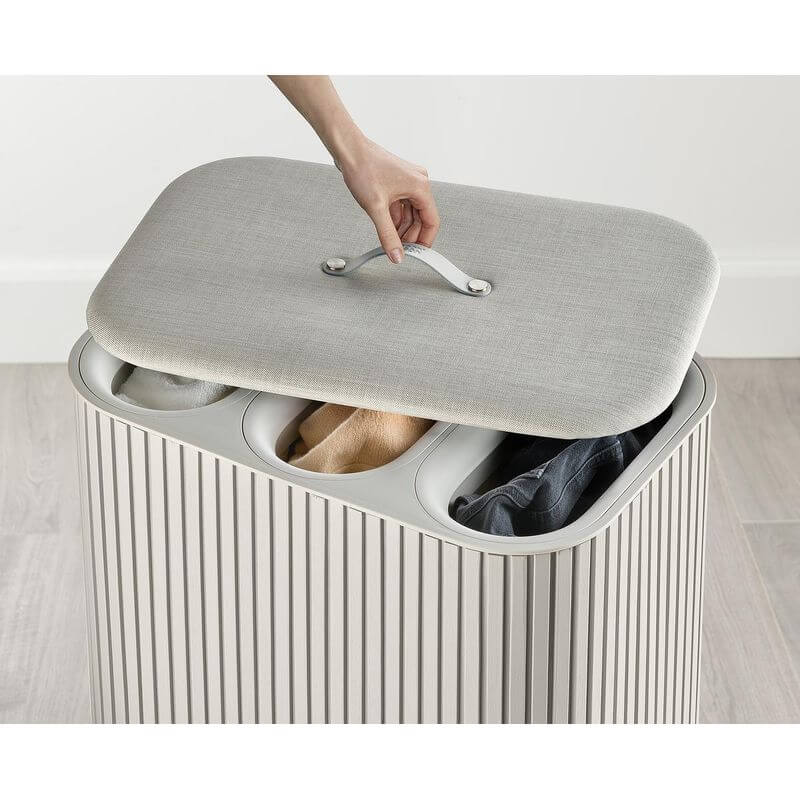 Joseph Joseph Tota Trio Luxe 90L Divided Laundry Basket Ecru - LAUNDRY - Hampers - Soko and Co