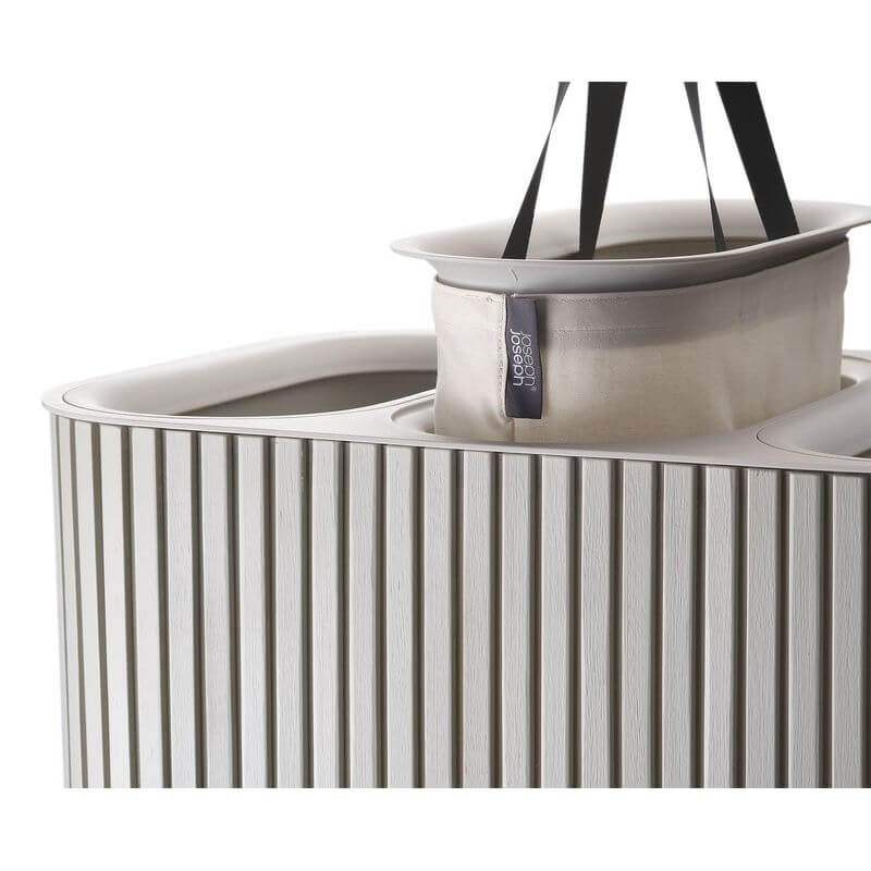 Joseph Joseph Tota Trio Luxe 90L Divided Laundry Basket Ecru - LAUNDRY - Hampers - Soko and Co