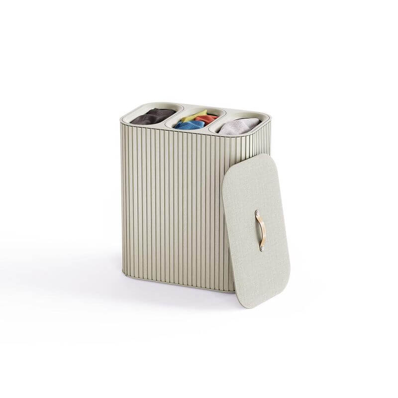 Joseph Joseph Tota Trio Luxe 90L Divided Laundry Basket Ecru - LAUNDRY - Hampers - Soko and Co