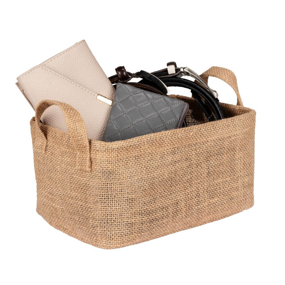Juna Jute Storage Basket with Lining - HOME STORAGE - Baskets and Totes - Soko and Co