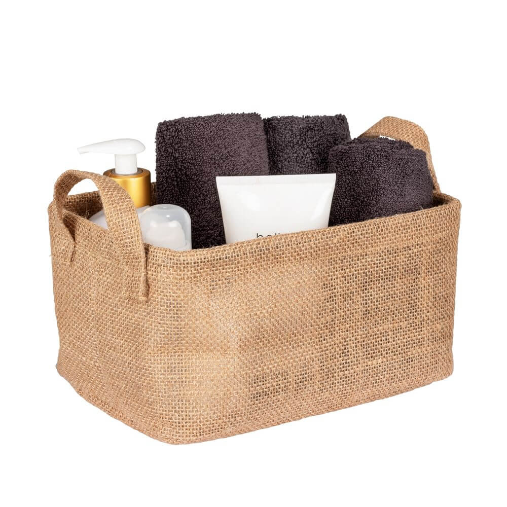 Juna Jute Storage Basket with Lining - HOME STORAGE - Baskets and Totes - Soko and Co