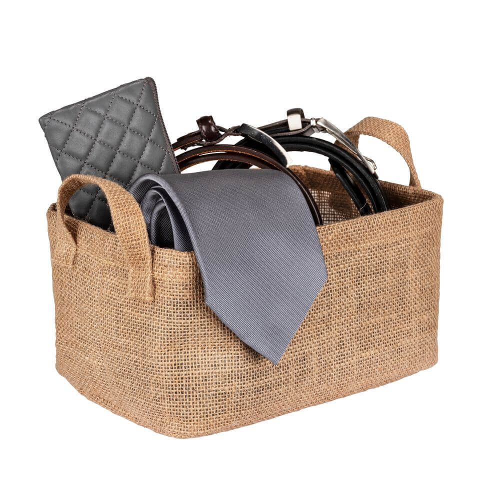 Juna Jute Storage Basket with Lining - HOME STORAGE - Baskets and Totes - Soko and Co