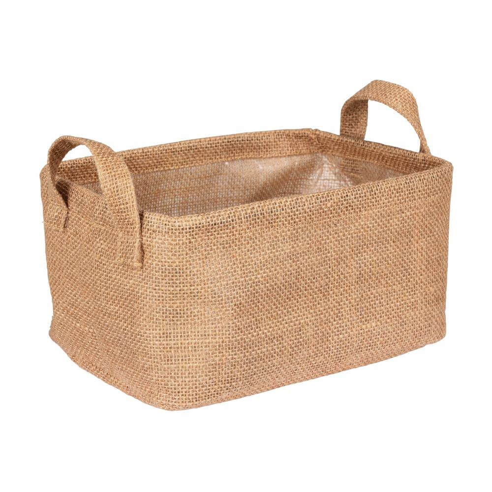 Juna Jute Storage Basket with Lining - HOME STORAGE - Baskets and Totes - Soko and Co