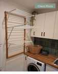 Karim 3 Tier Wall Mounted Clothes Airer Cherry Wood - LAUNDRY - Airers - Soko and Co