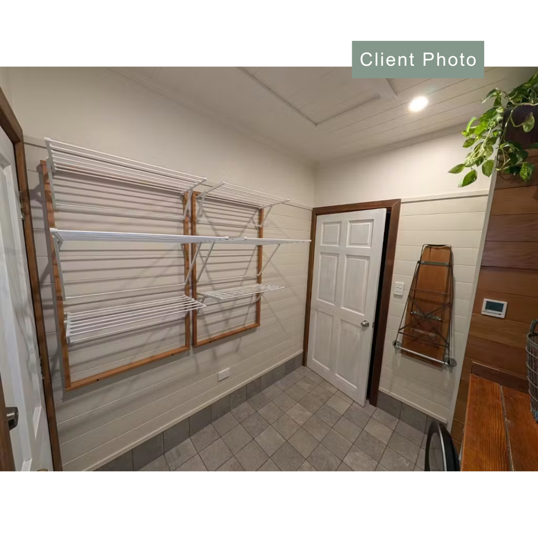 Karim 3 Tier Wall Mounted Clothes Airer White - LAUNDRY - Airers - Soko and Co