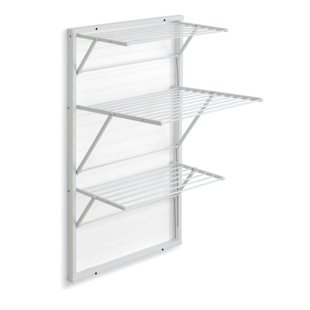 Karim 3 Tier Wall Mounted Clothes Airer White - LAUNDRY - Airers - Soko and Co