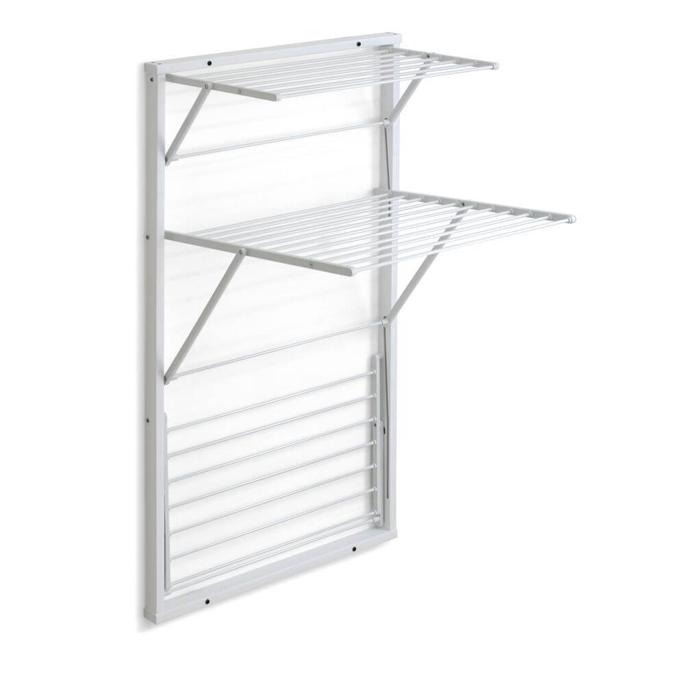 Karim 3 Tier Wall Mounted Clothes Airer White - LAUNDRY - Airers - Soko and Co