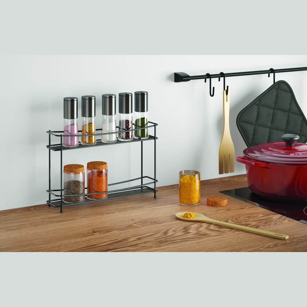 Kumino 2 Tier Spice Rack Slim - KITCHEN - Spice Racks - Soko and Co