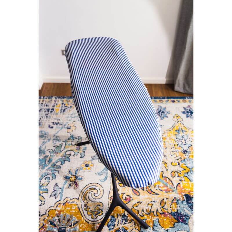 Medium Provincial Stripe Linen Ironing Board Cover Black - LAUNDRY - Ironing Board Covers - Soko and Co
