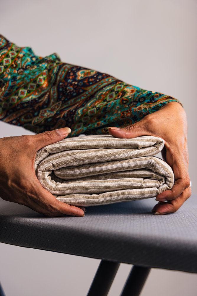 Large Provincial Stripe Linen Ironing Board Cover Stone - LAUNDRY - Ironing Board Covers - Soko and Co