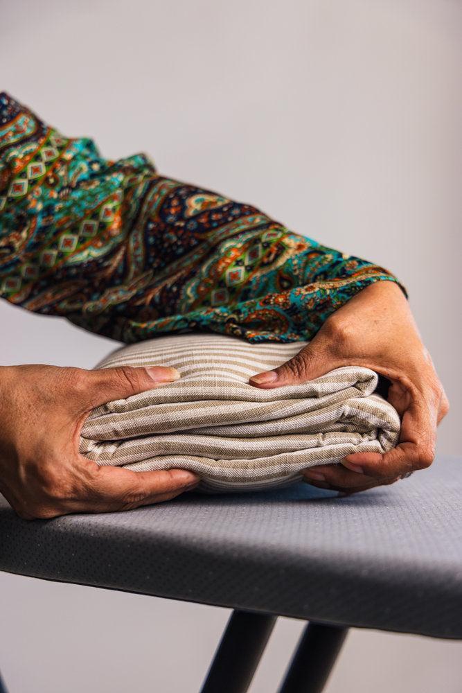 Large Provincial Stripe Linen Ironing Board Cover Stone - LAUNDRY - Ironing Board Covers - Soko and Co