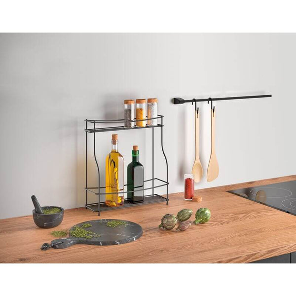 Lava 2 Tier Spice and Oil Bench Rack Black