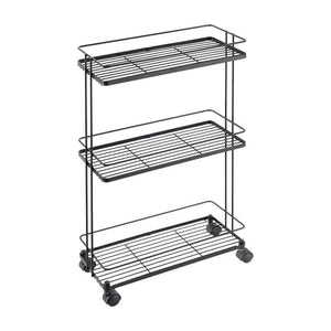Lava 3 Tier Narrow Storage Trolley Black - HOME STORAGE - Storage Trolleys - Soko and Co