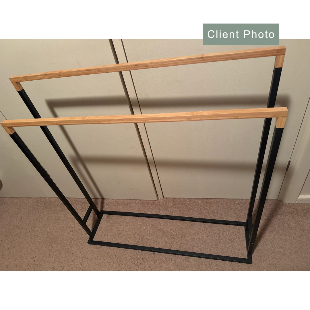 Limited Edition Wide Towel Rack Pine and Matte Black - BATHROOM - Towel Racks - Soko and Co