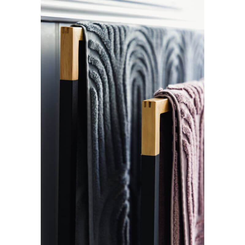 Limited Edition Wide Towel Rack Pine and Matte Black - BATHROOM - Towel Racks - Soko and Co