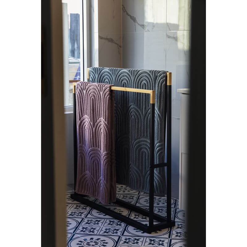 Limited Edition Wide Towel Rack Pine and Matte Black - BATHROOM - Towel Racks - Soko and Co