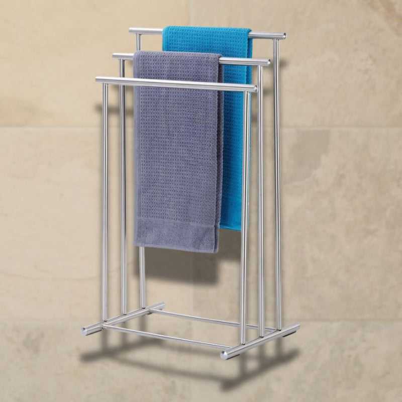 Lioni 3 Rail Freestanding Stainless Steel Towel Rack
