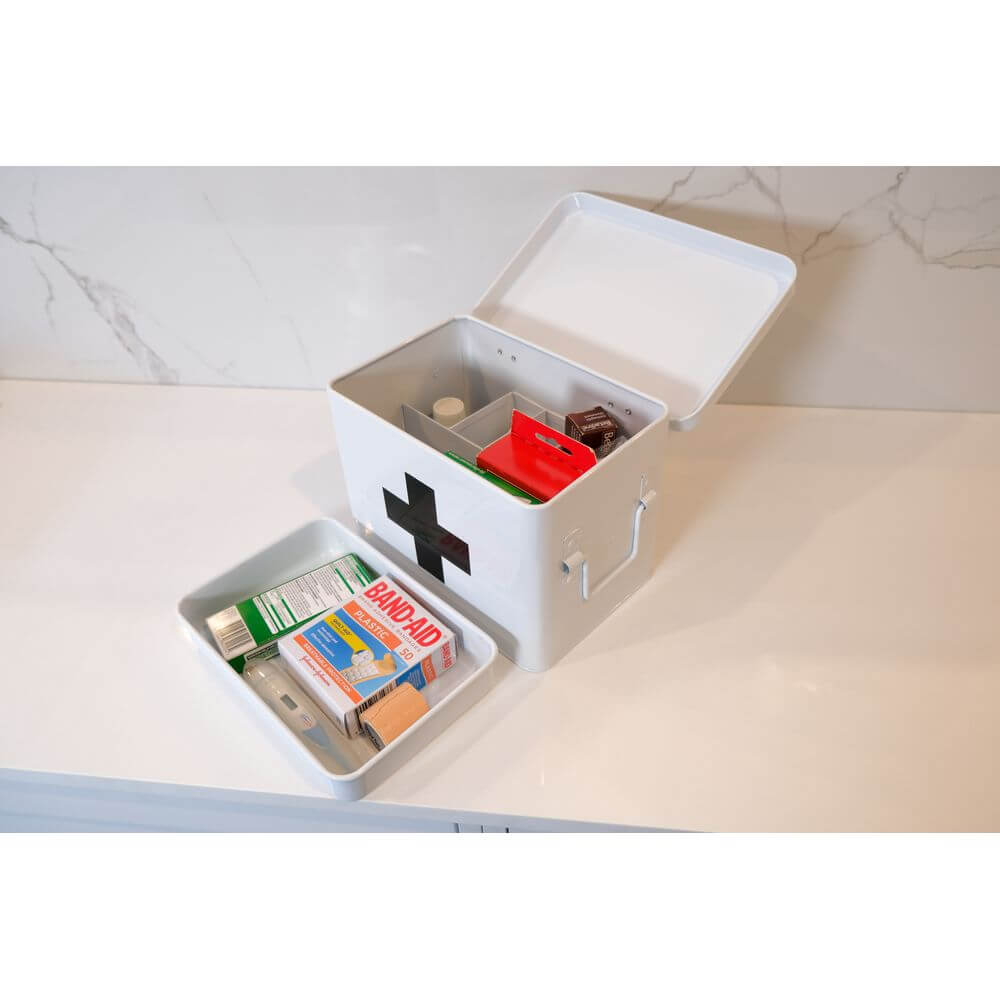 Medicine Box With Dividers White - LAUNDRY - Accessories - Soko and Co