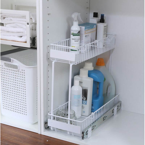 Medium 2-Tier Pull Out Drawer White