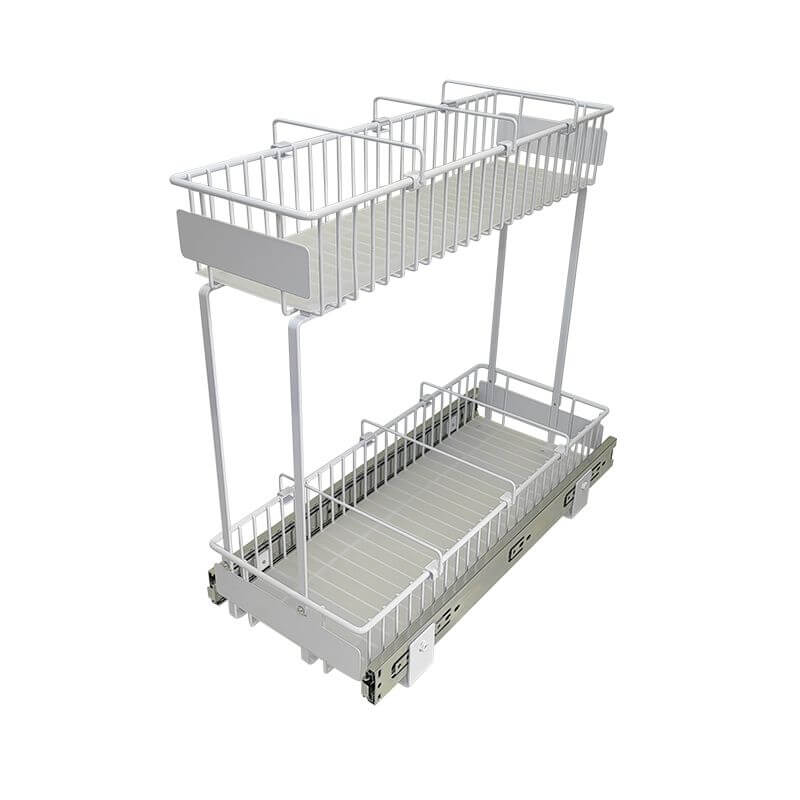 Medium 2-Tier Pull Out Drawer White - KITCHEN - Shelves and Racks - Soko and Co