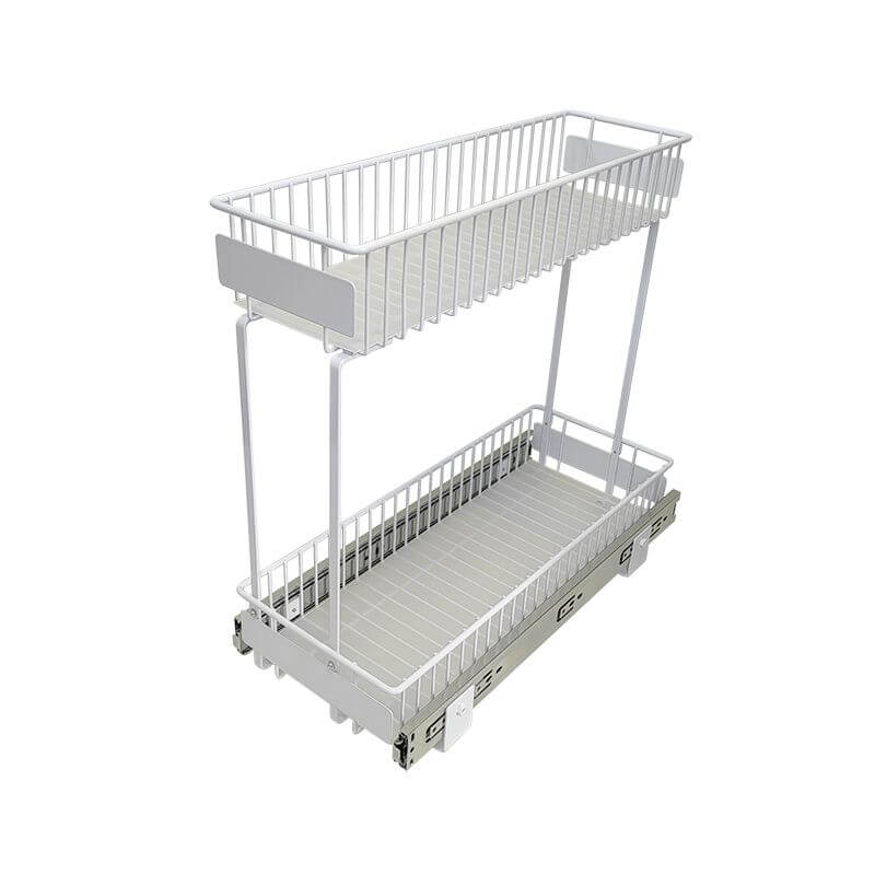 Medium 2-Tier Pull Out Drawer White - KITCHEN - Shelves and Racks - Soko and Co
