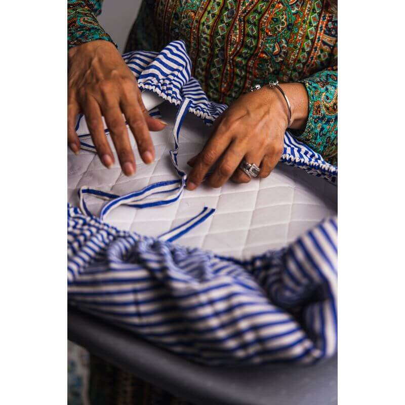 Medium Provincial Stripe Ironing Board Cover Blue - LAUNDRY - Ironing Board Covers - Soko and Co