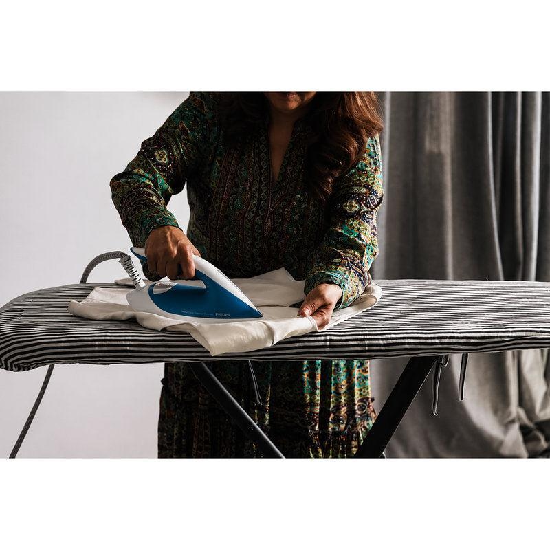 Medium Provincial Stripe Linen Ironing Board Cover Black - LAUNDRY - Ironing Board Covers - Soko and Co