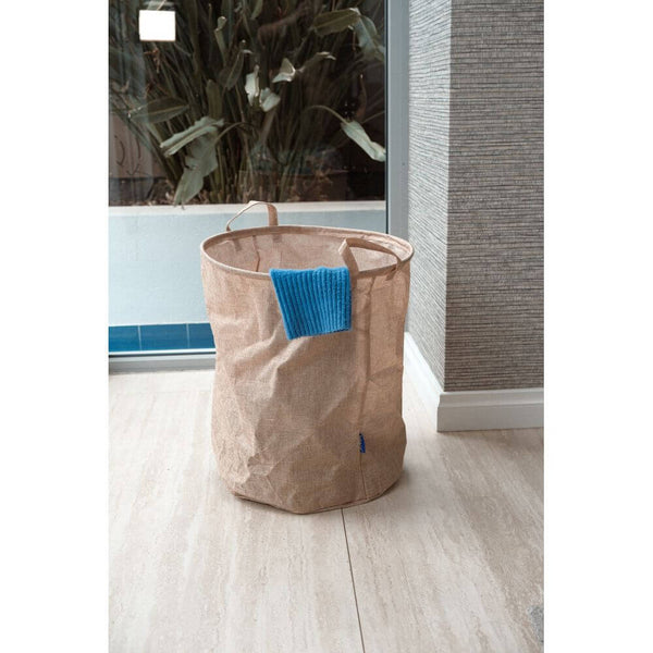 Messina 70L Linen Look Laundry Hamper Beige