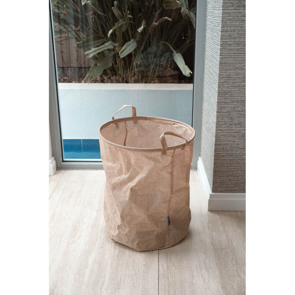 Messina 70L Linen Look Laundry Hamper Beige