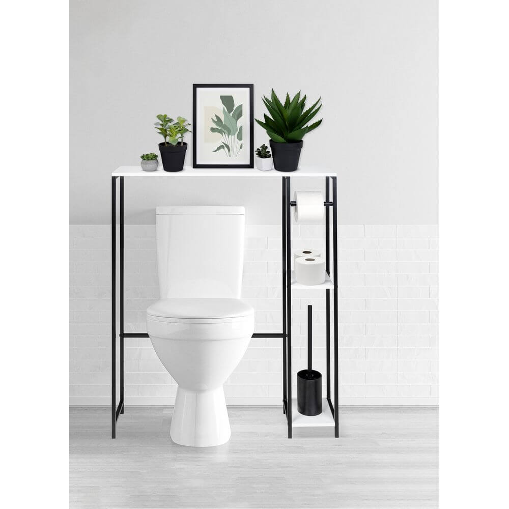 Molveno Over The Toilet Shelving Unit with Brush - BATHROOM - Toilet Brushes - Soko and Co