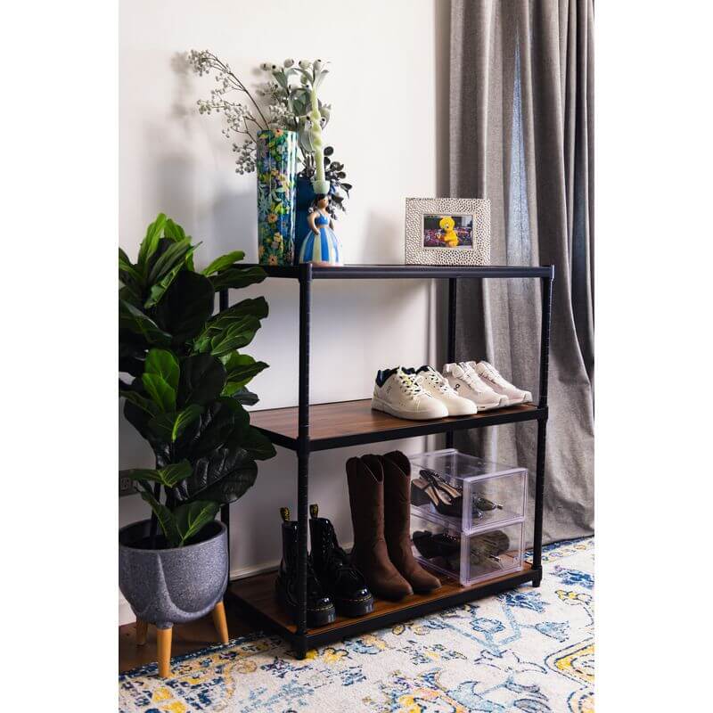 Onyx 3 Tier 90cm Wide Freestanding Shelving Unit Black - HOME STORAGE - Shelves and Cabinets - Soko and Co