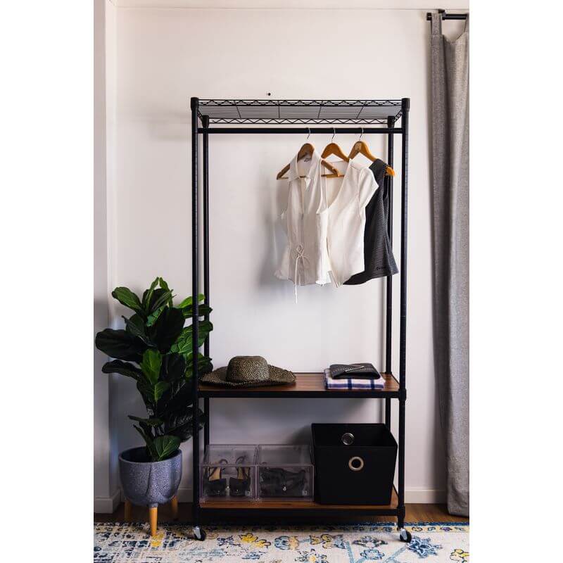 Onyx 3 Tier Garment Rack Black - WARDROBE - Garment Racks - Soko and Co