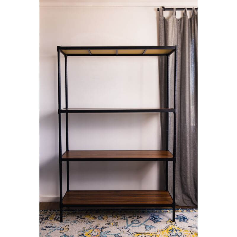Onyx 4 Tier 120cm Wide Freestanding Shelving Unit Tall Black - HOME STORAGE - Shelves and Cabinets - Soko and Co