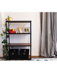 Onyx 4 Tier 90cm Wide Freestanding Shelving Unit Small Black - HOME STORAGE - Shelves and Cabinets - Soko and Co