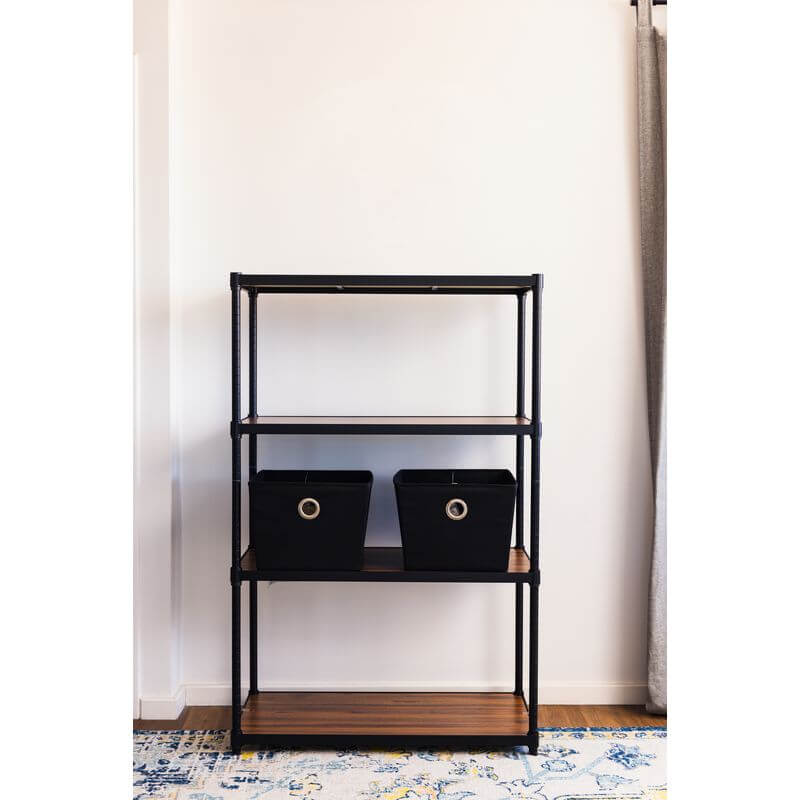 Onyx 4 Tier 90cm Wide Freestanding Shelving Unit Small Black - HOME STORAGE - Shelves and Cabinets - Soko and Co