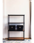 Onyx 4 Tier 90cm Wide Freestanding Shelving Unit Small Black - HOME STORAGE - Shelves and Cabinets - Soko and Co