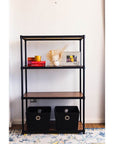 Onyx 4 Tier 90cm Wide Freestanding Shelving Unit Small Black - HOME STORAGE - Shelves and Cabinets - Soko and Co
