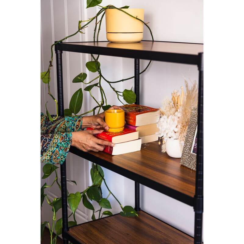 Onyx 4 Tier 90cm Wide Freestanding Shelving Unit Small Black - HOME STORAGE - Shelves and Cabinets - Soko and Co