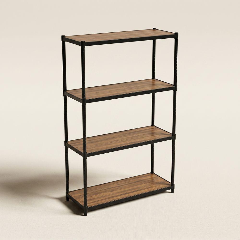 Onyx 4 Tier 90cm Wide Freestanding Shelving Unit Small Black - HOME STORAGE - Shelves and Cabinets - Soko and Co