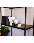 Onyx 4 Tier 90cm Wide Freestanding Shelving Unit Tall Black - HOME STORAGE - Shelves and Cabinets - Soko and Co