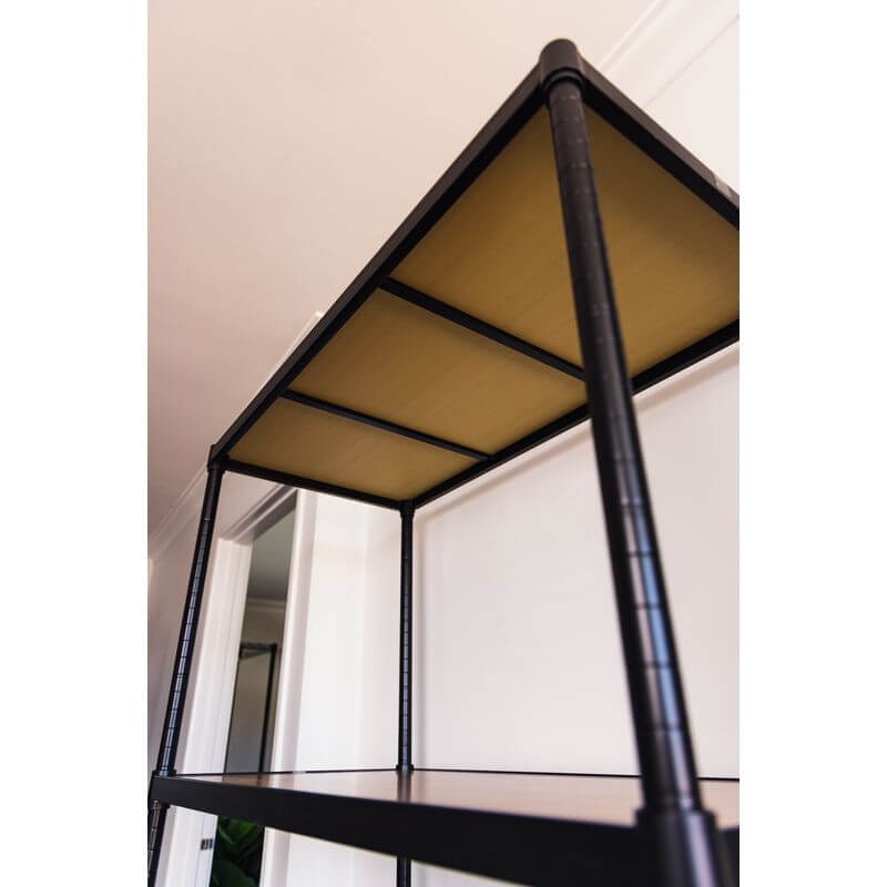 Onyx 4 Tier 90cm Wide Freestanding Shelving Unit Tall Black - HOME STORAGE - Shelves and Cabinets - Soko and Co