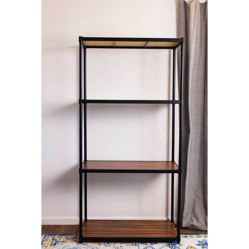 Onyx 4 Tier 90cm Wide Freestanding Shelving Unit Tall Black - HOME STORAGE - Shelves and Cabinets - Soko and Co