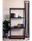 Onyx 4 Tier 90cm Wide Freestanding Shelving Unit Tall Black - HOME STORAGE - Shelves and Cabinets - Soko and Co