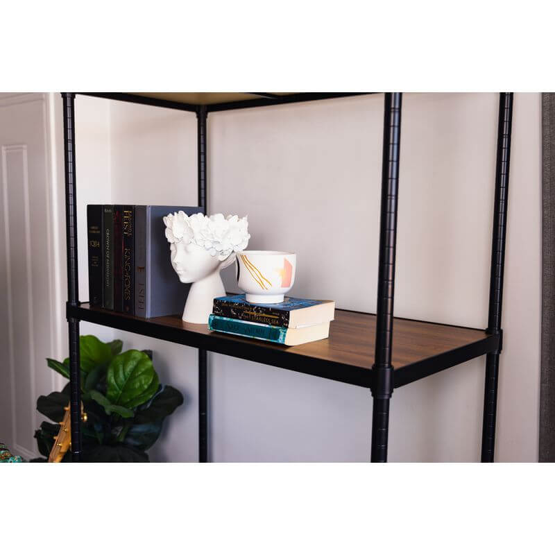 Onyx 4 Tier 90cm Wide Freestanding Shelving Unit Tall Black - HOME STORAGE - Shelves and Cabinets - Soko and Co