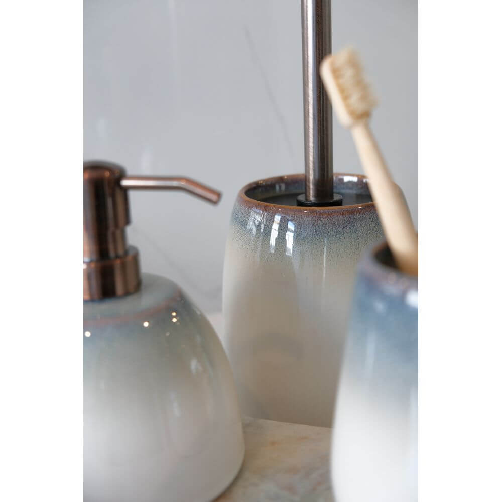 Osteto 3 Piece Ceramic Bathroom Accessories Set Coastal - BATHROOM - Bathroom Accessory Sets - Soko and Co