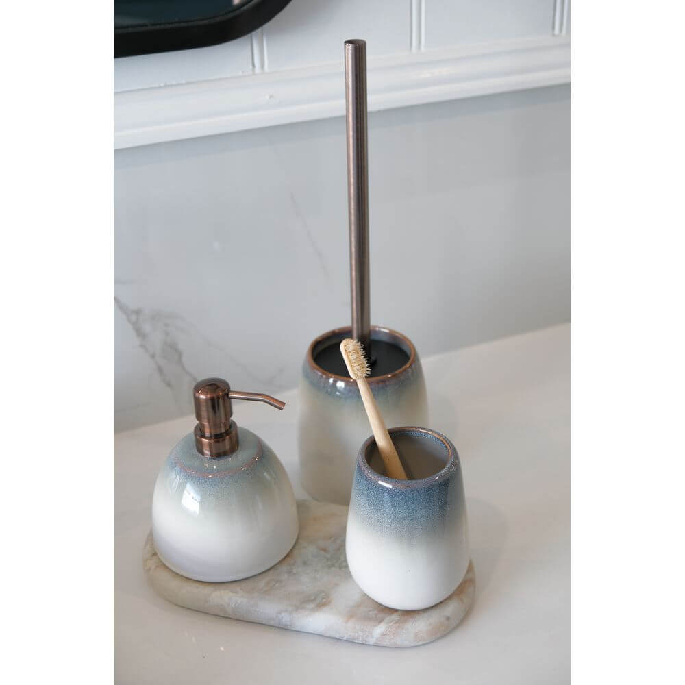 Osteto 3 Piece Ceramic Bathroom Accessories Set Coastal - BATHROOM - Bathroom Accessory Sets - Soko and Co