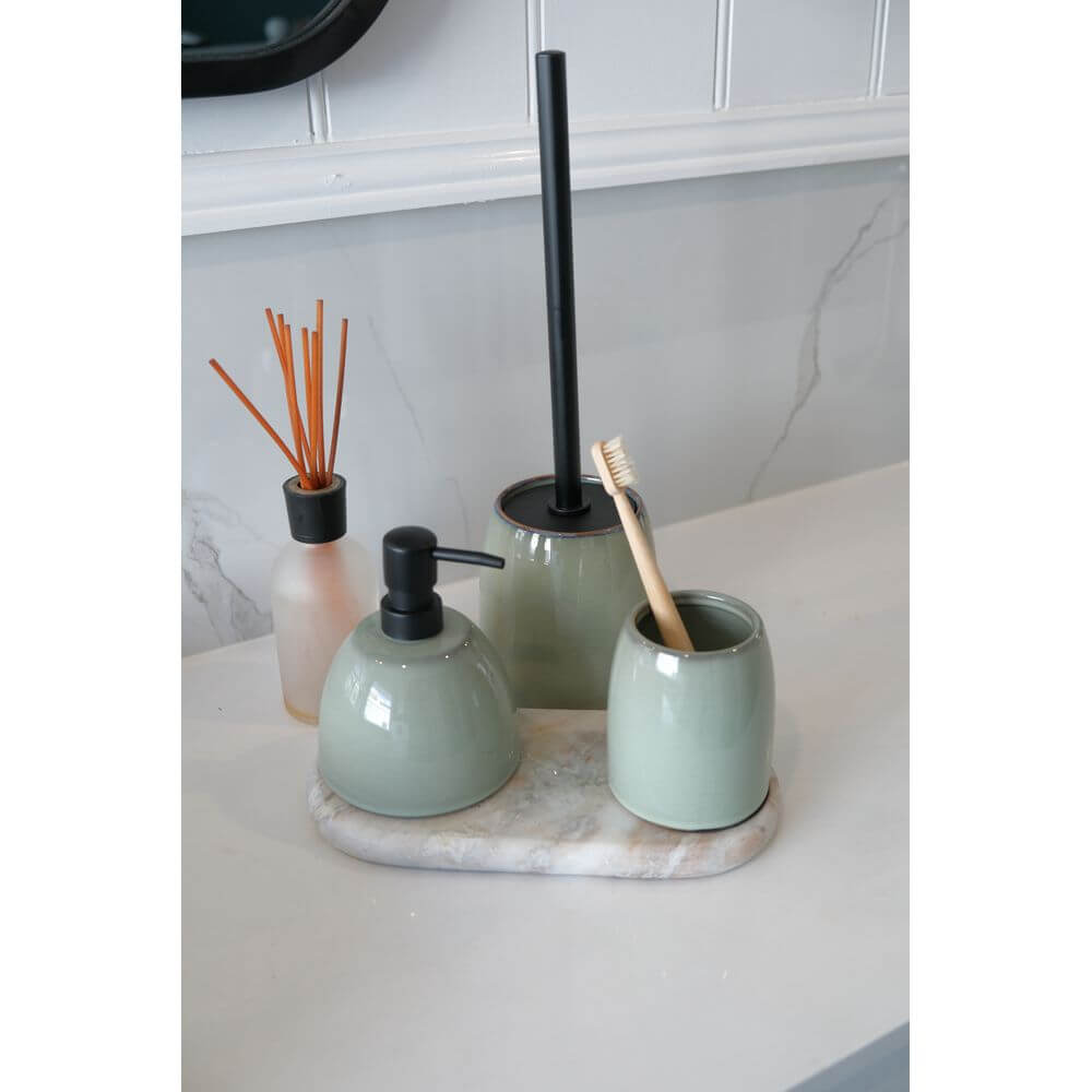 Osteto 3 Piece Ceramic Bathroom Accessories Set Seafoam - BATHROOM - Bathroom Accessory Sets - Soko and Co